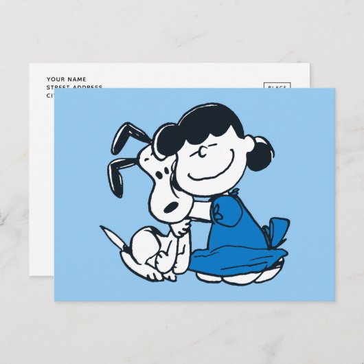 Lucy Hugging Snoopy Briefkaart (Voorkant / Achterkant)