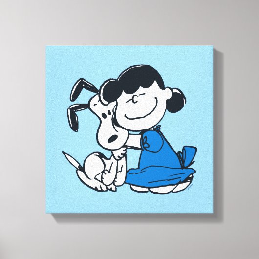 Lucy Hugging Snoopy Canvas Afdruk (Voorkant)