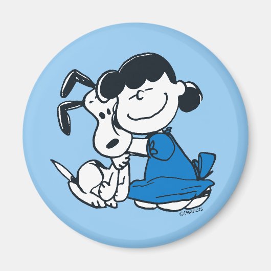 Lucy Hugging Snoopy Magneet (Voorkant)