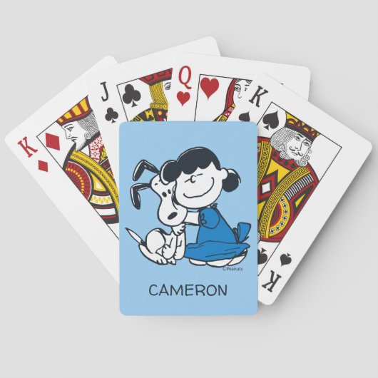 Lucy Hugging Snoopy Playing Cards Pokerkaarten (Achterkant)