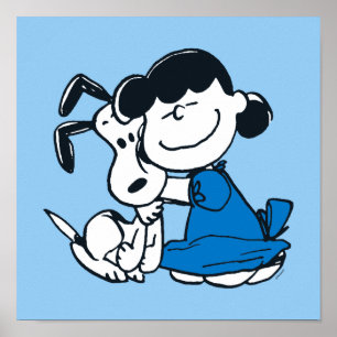 Lucy Hugging Snoopy Poster
