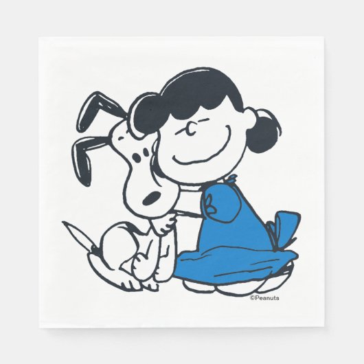 Lucy Hugging Snoopy Servet (Voorkant)