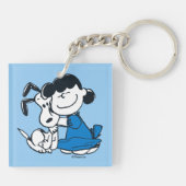 Lucy Hugging Snoopy Sleutelhanger (Achterkant)