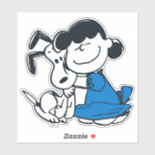 Lucy Hugging Snoopy Sticker (Vel)