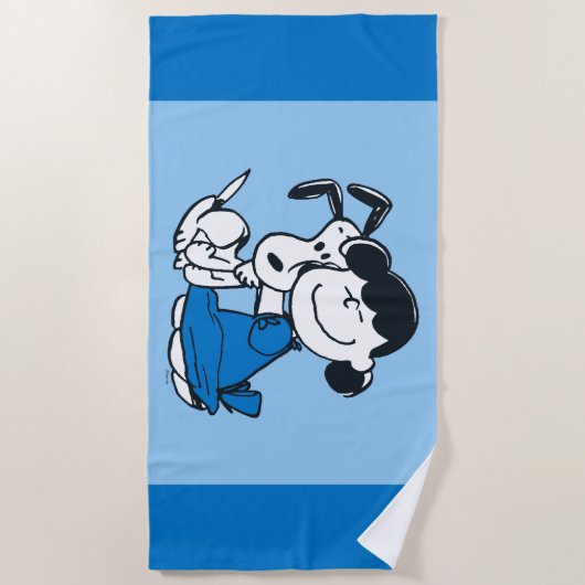 Lucy Hugging Snoopy Strandlaken (Voorkant)