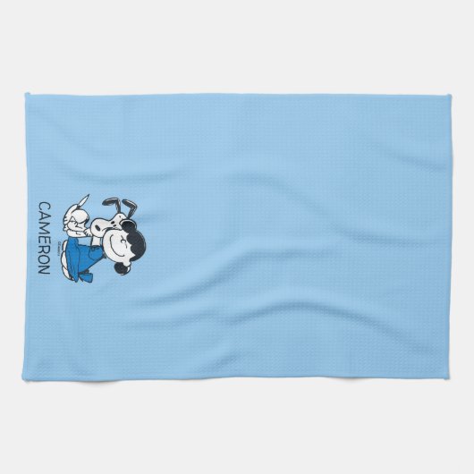 Lucy Hugging Snoopy Theedoek (Horizontaal)