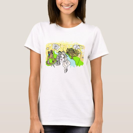 Lucy in de lucht met diamanten t-shirt (Voorkant)