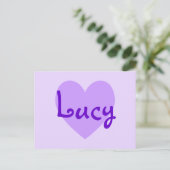 Lucy in Paars Briefkaart (Staand voorkant)