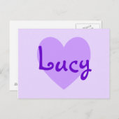 Lucy in Paars Briefkaart (Voorkant / Achterkant)