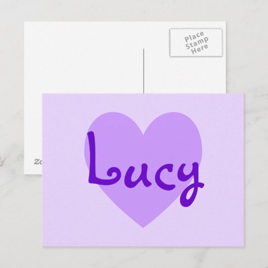 Lucy in Paars Briefkaart (Voorkant / Achterkant)