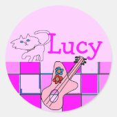 Lucy kitten gitaar stickers (Voorkant)