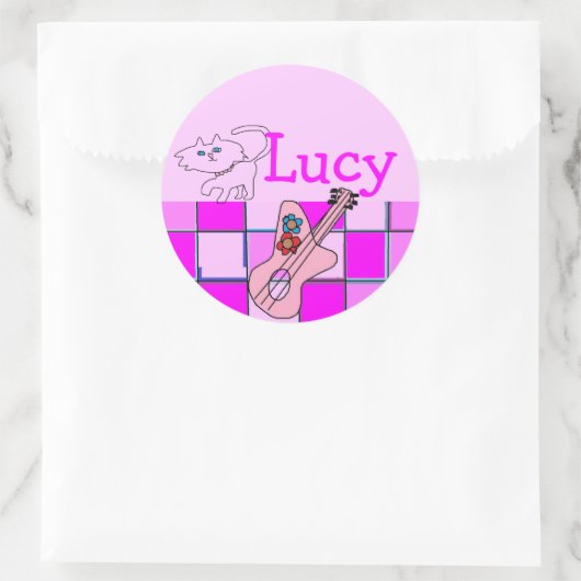 Lucy kitten gitaar stickers (Tas)
