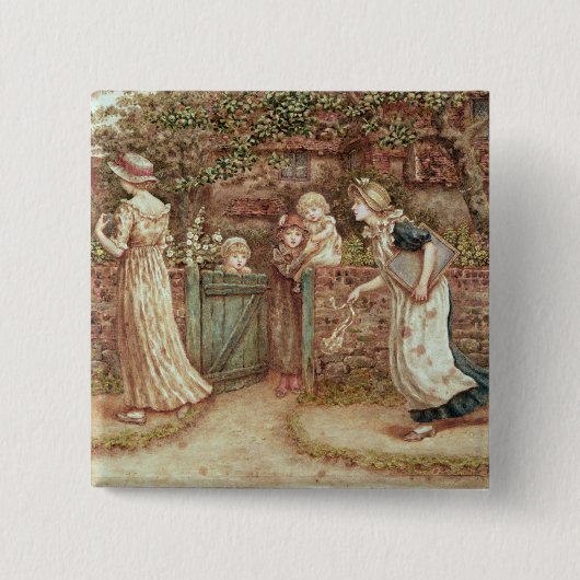 Lucy Locket heeft haar Pocket verloren Vierkante Button 5,1 Cm (Voorkant)