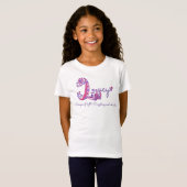 Lucy meisjes L naam betekent monogram t-shirt (Voorkant volledig)