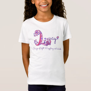 Lucy meisjes L naam betekent monogram t-shirt