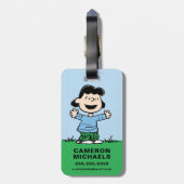 Lucy met wapenbreed bagagelabel (Achterkant verticaal)