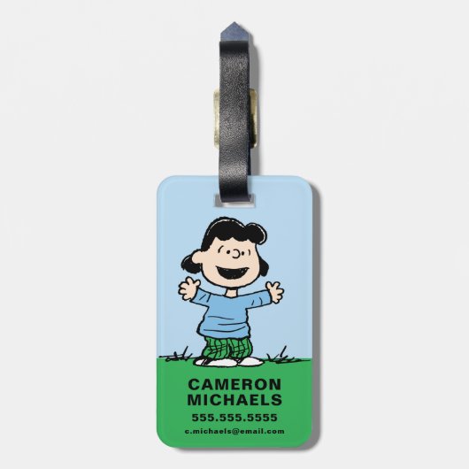 Lucy met wapenbreed bagagelabel (Achterkant verticaal)