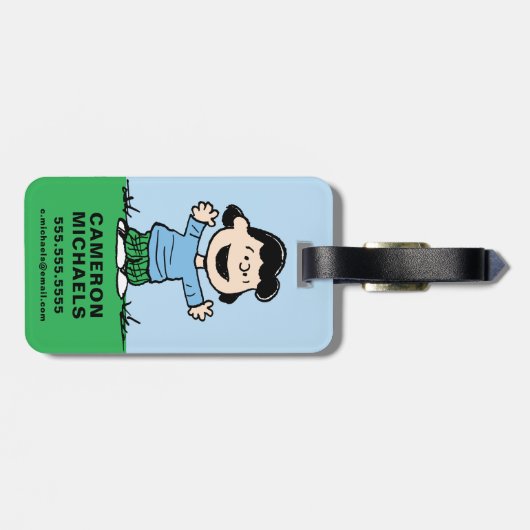 Lucy met wapenbreed bagagelabel (Achterkant horizontaal)