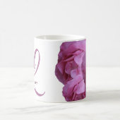  Lucy naam roze rozenbloemen trendy Koffiemok (Center)