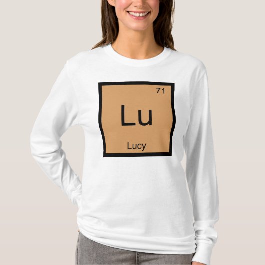 Lucy Name Chemistry Element Periodic Table T-shirt (Voorkant)