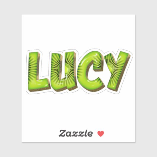 Lucy Name Kiwi Design Aufkleber Sticker (Vel)