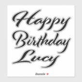 Lucy Name Vorname black Sticker Geburtstag (Vel)
