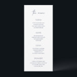 Lucy Navy Blue Classic Elegant Bruiloft Menu<br><div class="desc">Elegant huwelijksmenu met een klassieke stijl met een combinatie van scripttypografie en traditionele seriële lettertypen. Dit eenvoudige ontwerp gaat goed samen met elke stijl van bruiloft.</div>