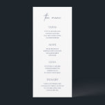 Lucy Navy Blue Classic Elegant Bruiloft Menu<br><div class="desc">Elegant huwelijksmenu met een klassieke stijl met een combinatie van scripttypografie en traditionele seriële lettertypen. Dit eenvoudige ontwerp gaat goed samen met elke stijl van bruiloft.</div>