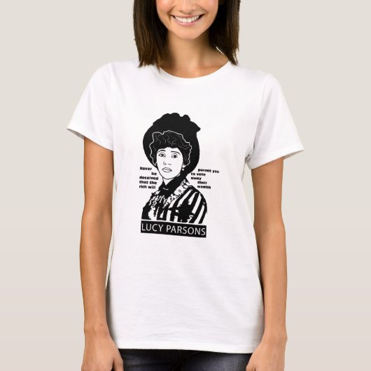 Lucy Parsons citeert nooit bedrogen T-shirt (Voorkant)
