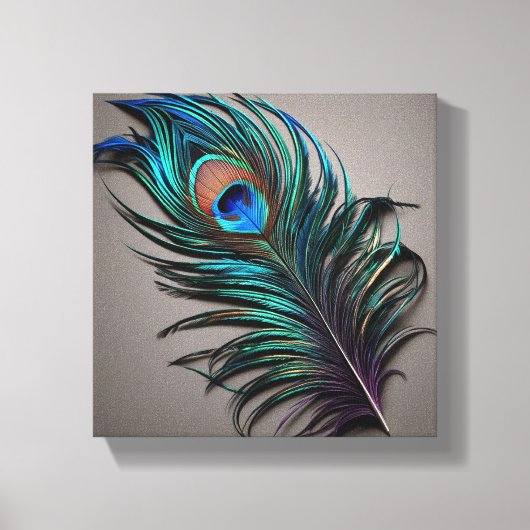 Lucy Peacock Feather Canvas Afdrukken (Voorkant)