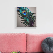 Lucy Peacock Feather Canvas Afdrukken (Insitu (Woonkamer))