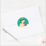 Lucy Peppermint Snoep Ronde Sticker<br><div class="desc">Charles Schulz's Peanuts Christmas-design leggen de essentie van kinderonschuld en de hartverwarmende sfeer van het vakantieseizoen vast.</div>
