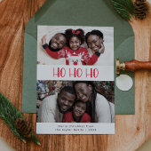 LUCY Red Fun Kind Family Ho Ho Ho 2 Foto Kerstmis Feestdagenkaart