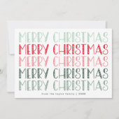 LUCY Rood Groen Schattige Fun Family Vrolijk Kerst Feestdagenkaart (Voorkant)