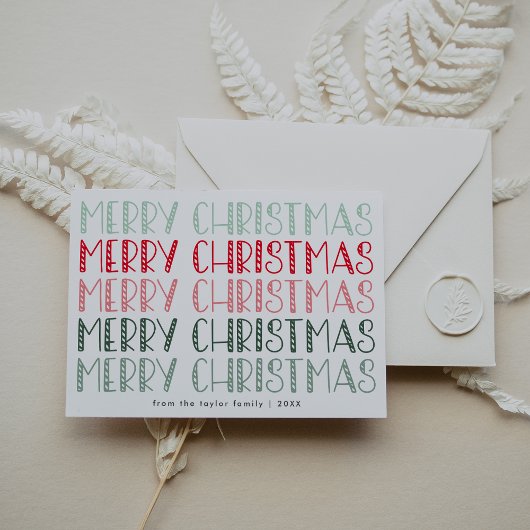 LUCY Rood Groen Schattige Fun Family Vrolijk Kerst Feestdagenkaart