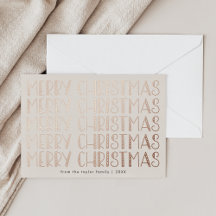 LUCY Roos Gold Foil Fun Family Vrolijk Kerstfeest