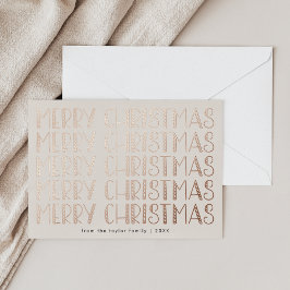 LUCY Roos Gold Foil Fun Family Vrolijk Kerstfeest Folie Feestdagenkaart