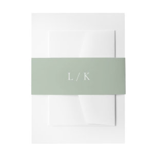 Lucy Sage Green Classic Elegant Bruiloft Uitnodigingen Wikkel