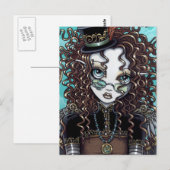 "Lucy" Steam Punk Fairy Art Briefkaart (Voorkant / Achterkant)