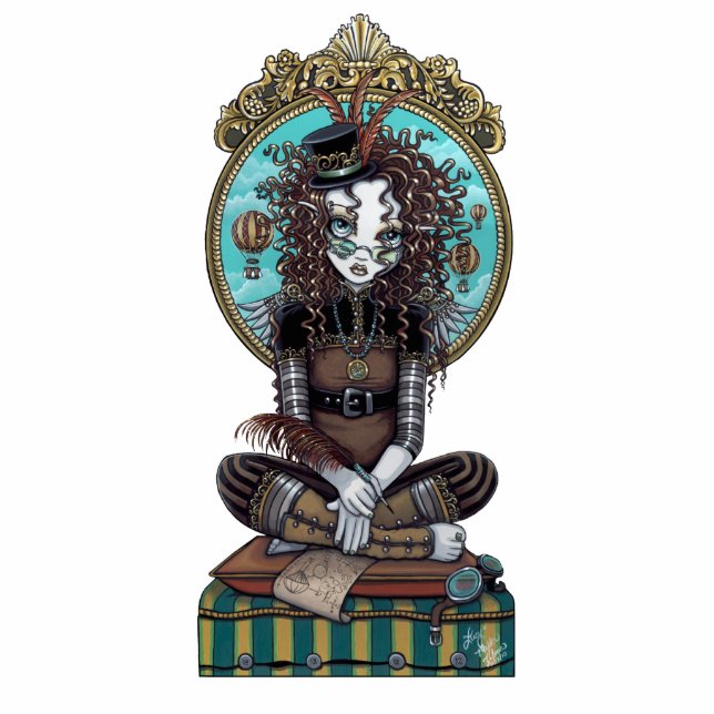 "Lucy" Steam Punk Fairy Art Photo Sculpture Staand Fotobeeldje (Voorkant)