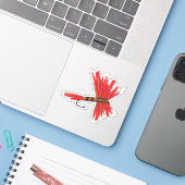 "Lucy" sticker 3 "x3" (Laptop met iPhone)