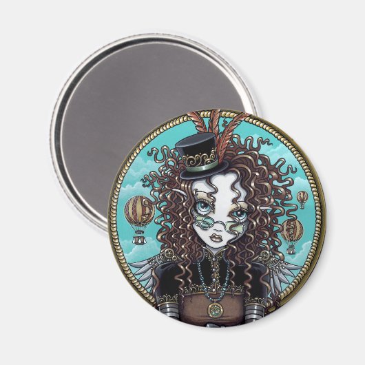 "Lucy" Stoom Punk luchtballon Fairy Art Magnet (Voorkant / Achterkant)