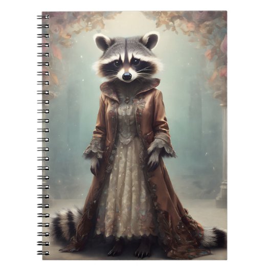 "Lucy the Dapper Raccoon" Vintage Spiral Notebook Notitieboek (Voorkant)