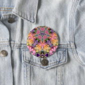 LUCY ~ tinten geel, Paarse, roze, blauw ~ Ronde Button 7,6 Cm (In situ)