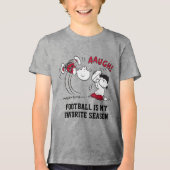 Lucy trekt weg Football van Charlie Brown Tri-Blend Shirt (Voorkant)