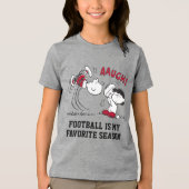 Lucy trekt weg Football van Charlie Brown Tri-Blend Shirt (Voorkant)
