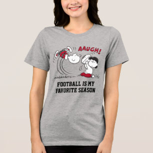 Lucy trekt weg Football van Charlie Brown Tri-Blend Shirt