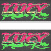 Lucy Vorname Name Graffiti Aufkleber Sticker (Voorkant)