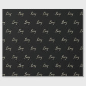 Lucy white gold Handwriting Geschenkpapier Cadeaupapier (Vlak)