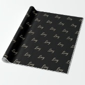 Lucy white gold Handwriting Geschenkpapier Cadeaupapier (Uitgerold)